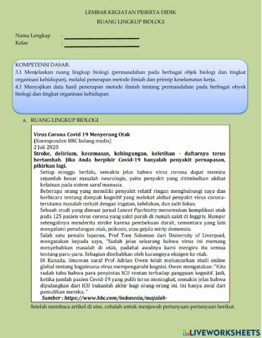 Ruang lingkup biologi