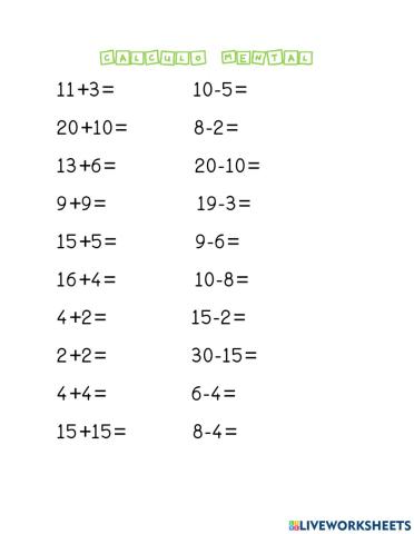 Calculo mental