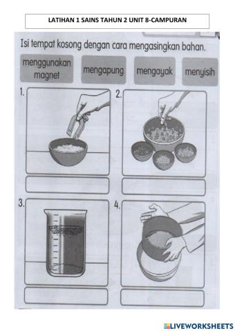 Latihan 1 sains unit 8 -campuran1