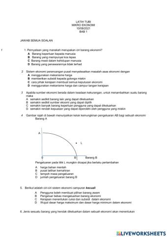 LATIH TUBI MIKROEKONOMI BAB 1