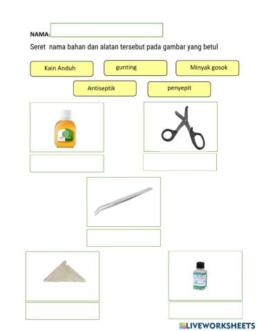 Alatan dan bahan dalam peti pertolongan cemas