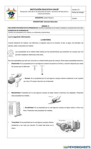 Propiedades generales y especificas de la materia