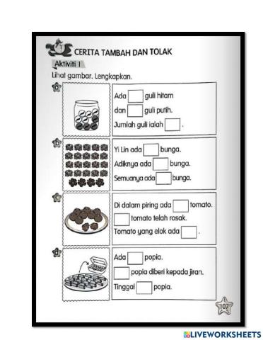 CERITA TAMBAH DAN TOLAK  (BAHAGIAN 1)