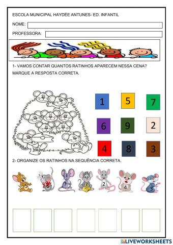 Sequência numérica do ratinho