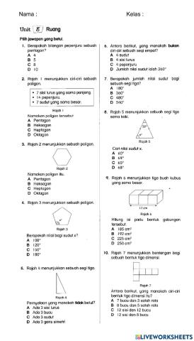 Matematik T6 Ruang - Penyelesaian Masalah