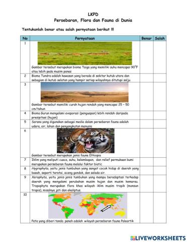 LKPD Persebaran Flora dan Fauna