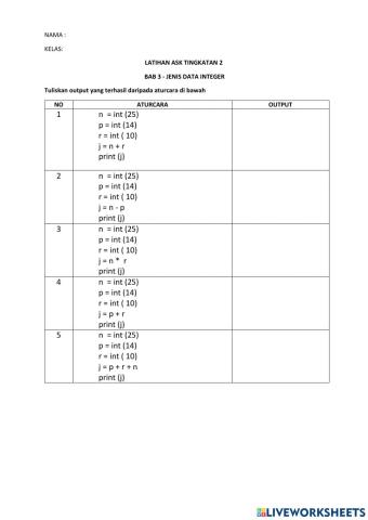 Bab 3 jenis data-data integer