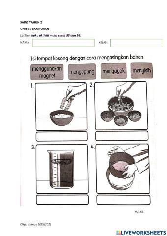 Sains tahun 2 : campuran