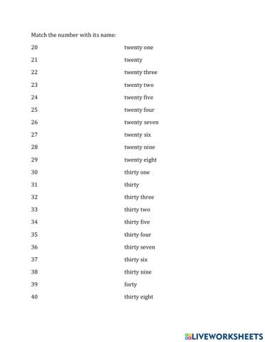 Match the following