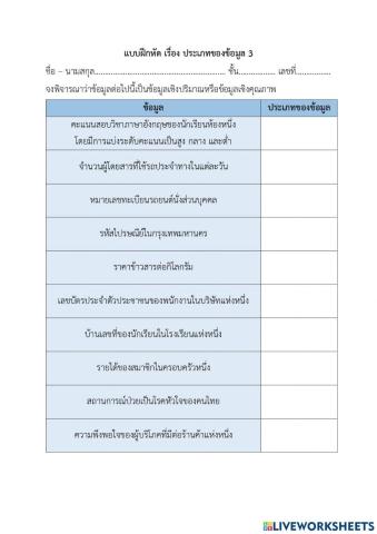 แบบฝึกหัดสถิติ 12