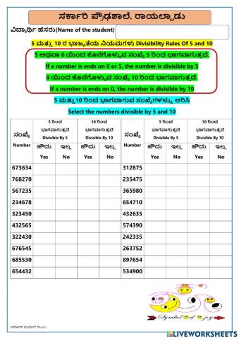 5 ಮತ್ತು 10 ರ ಭಾಜ್ಯತೆಯ ನಿಯಮ