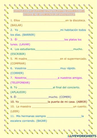 Presente de Indicativo - Verbos Regulares