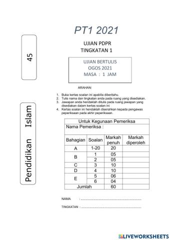 Ujian pdpr t1 2021