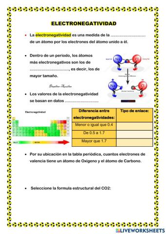 Química (electronegativos, Representación de Lewis, Enlaces Químicos).