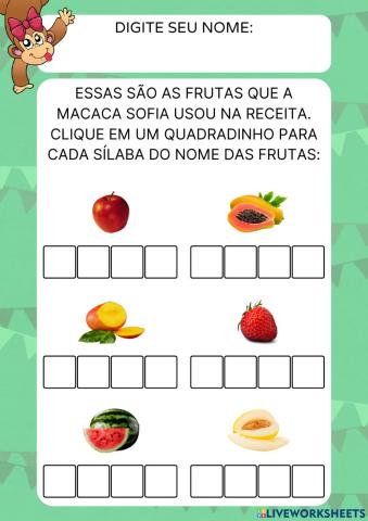 Frutas - letra m