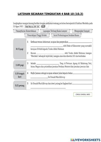 Sejarah Tingkatan 4 (Bab 10 : 10.3 -i)