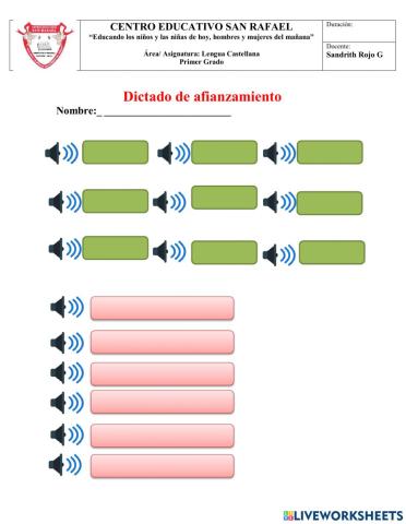 Dictado - Fonema Nn