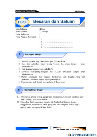 LKPD Besaran dan Satuan