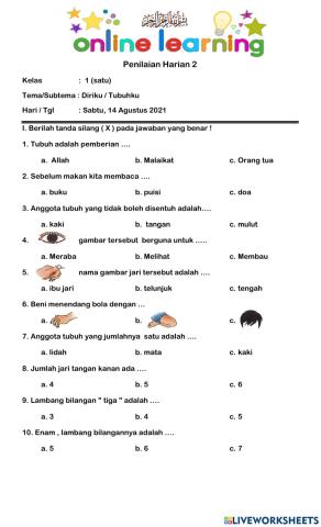 Tema 1 Subtema 2 ( Tubuhku )