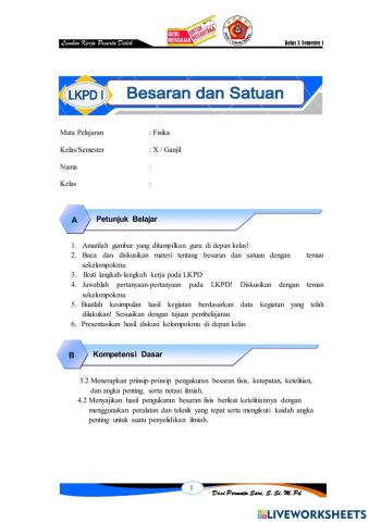 LKPD Besaran dan Satuan