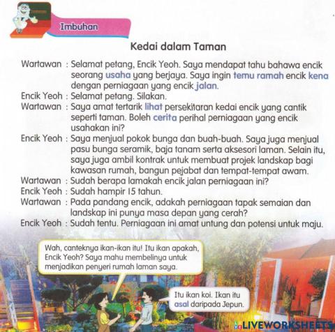 BM Tahun 6 - Kedai dalam Taman