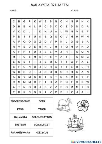 Pertandingan Word Search Independence Day