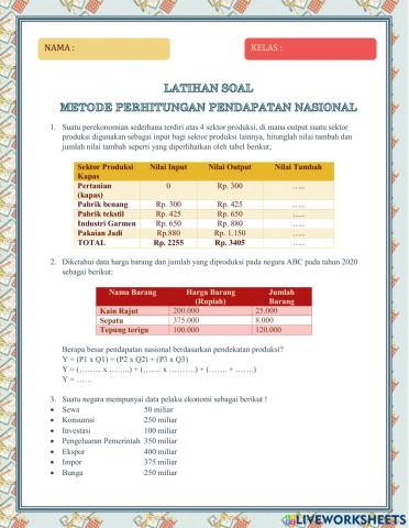 Tugas Harian 2 (Metode Perhitungan Pendapatan Nasional, Pendapatan Per Kapita, Distribusi Pendapatan)