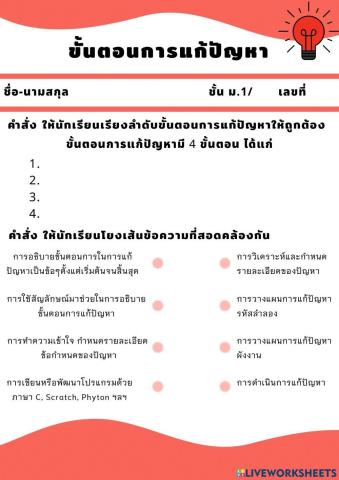 ขั้นตอนการแก้ปัญหา1