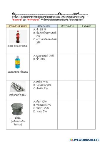 ระบุตัวทำละลาย