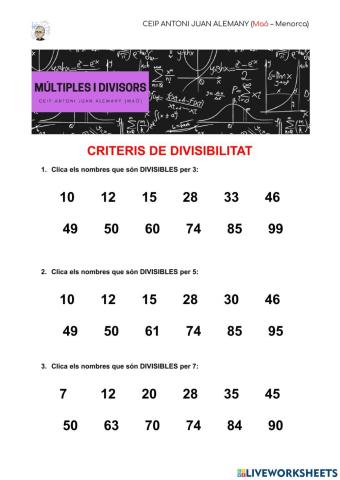 Criteris de divisibilitat