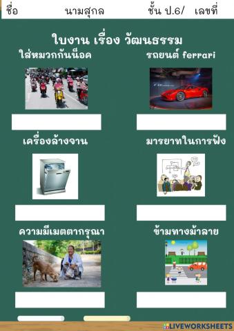 ประเภทของวัฒนธรรม