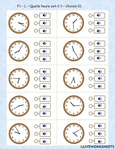 F1 - L - Quelle heure est-il? - Choisis 01