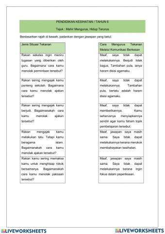 Pk tahun 6: UNIT 7