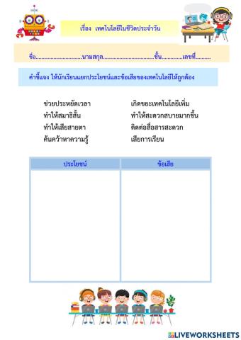 เทคโนโลยีในชีวิตประจำวัน ป.1