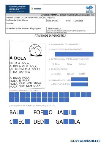 Atividade diagnóstica