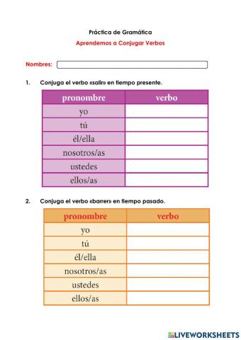 Conjugación del verbo