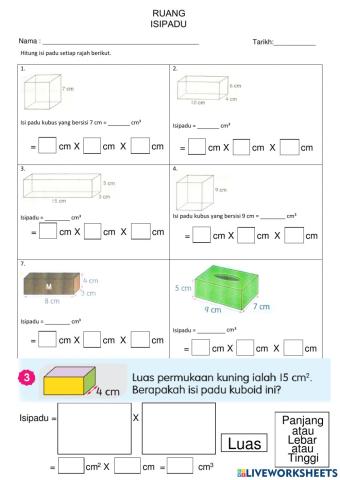 Isipadu Kubus dan Kuboid