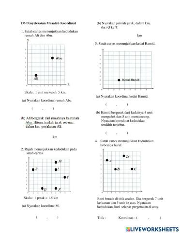 Matematik Tahun 6 : Masalah Koordinat