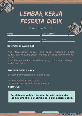 Lembar Kerja Peserta Didik Materi Garis dan Sudut