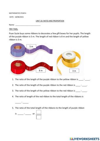 Ratio and proportion year 6