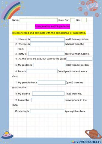 Comparative and Superlative