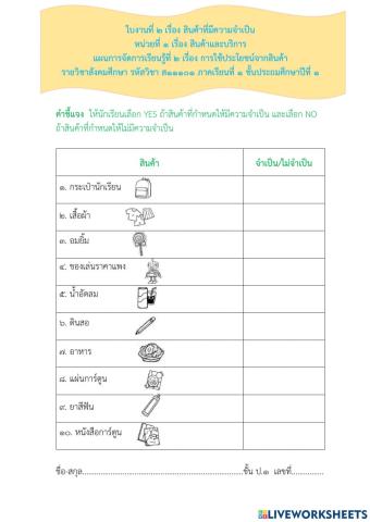 การใช้ประโยชน์จากสินค้า