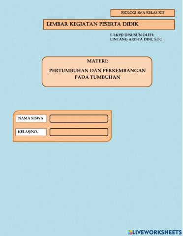 Pertumbuhan dan perkembangan