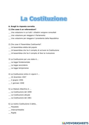 LA COSTITUZIONE