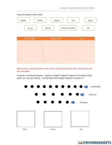 Characteristic of matter