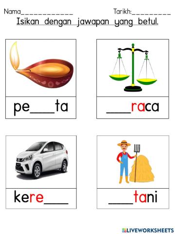 Isikan dengan jawapan yang betul (KVKVKV)-1