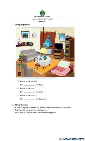 ENGLISH TEST 6 Preposition and Direction