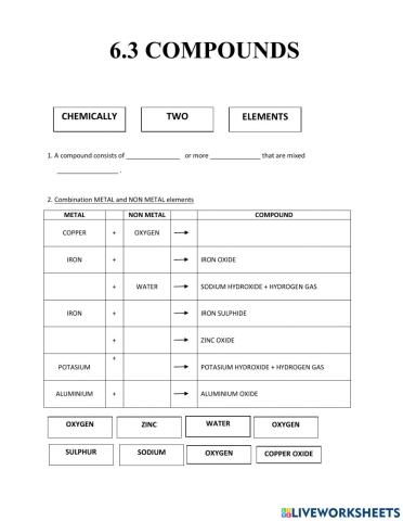 EXERCISES 6.3 : COMPOUNDS 