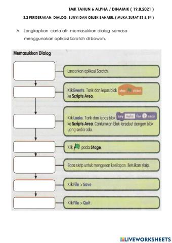 3.2 pergerakan dialog, bunyi dan objek baharu TMK Tahun 6