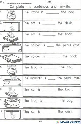 Preposition (in on under)